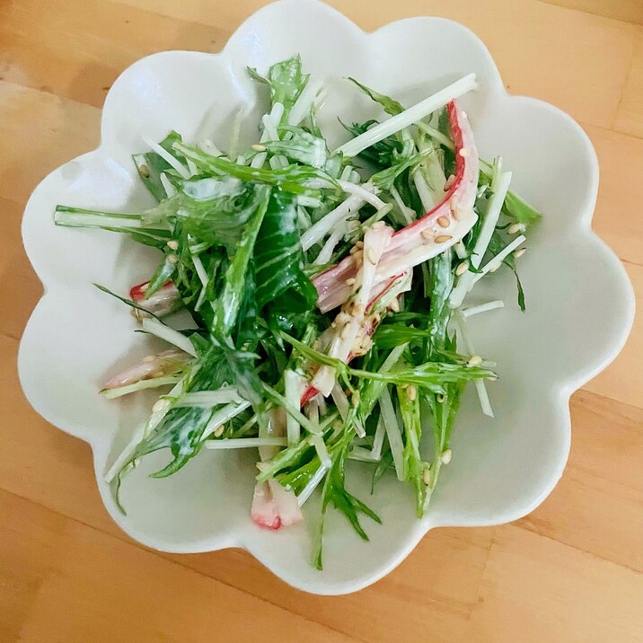 水菜とカニカマのサラダ